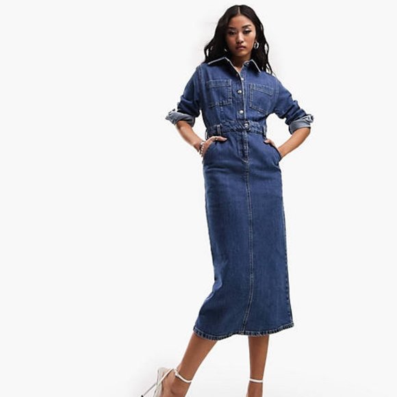 ASOS Design Dresses & Skirts - ⭐️NWT⭐️ ASOS Denim Midi Dress U.S 6